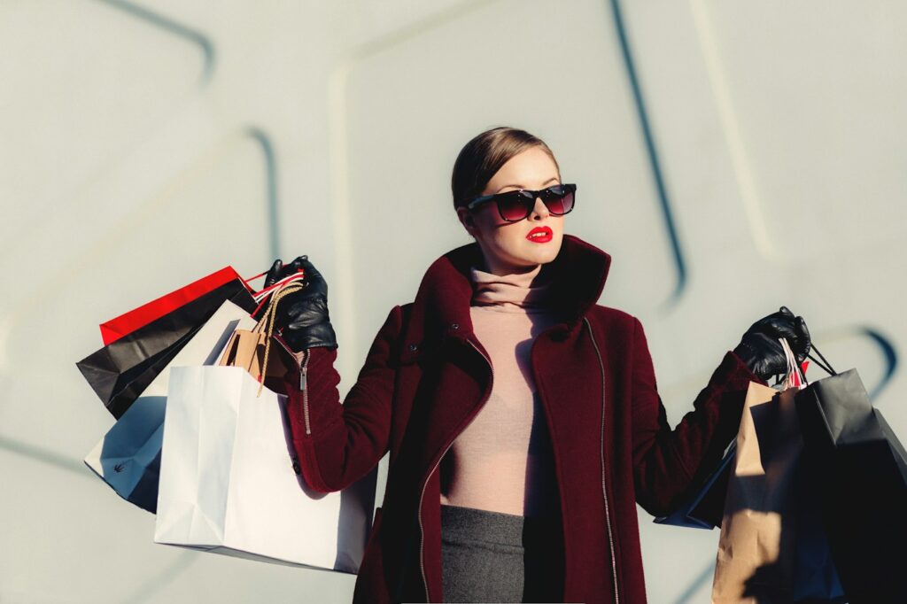 Woman holding shopping bags – deciding whether to use layaway
